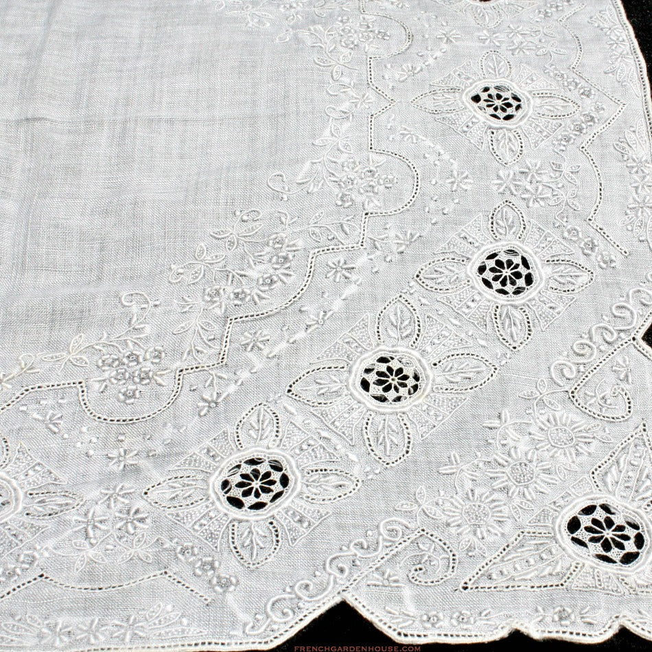 Antique Appenzell embroidered handkerchief 