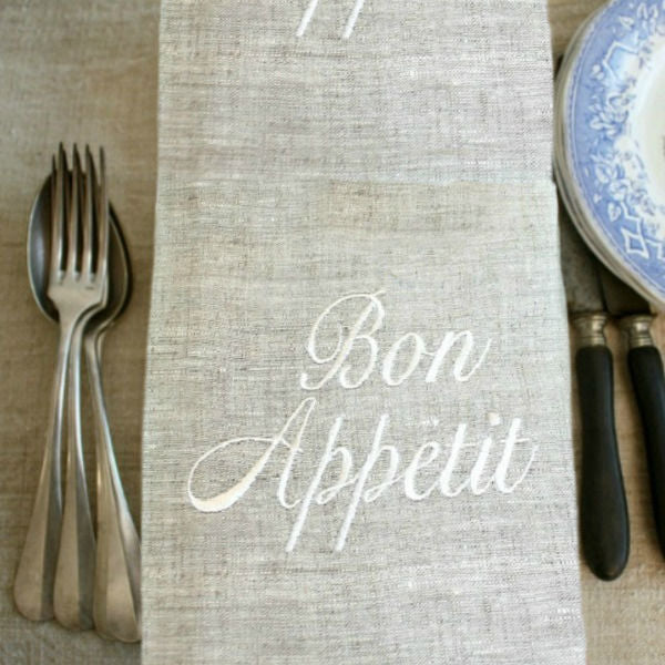 Natural Linen Bon Appetit Hand or Serving Towel