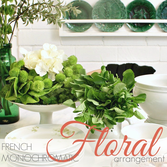 FRENCH  MONO-CHROMATIC FLORAL ARRANGEMENT