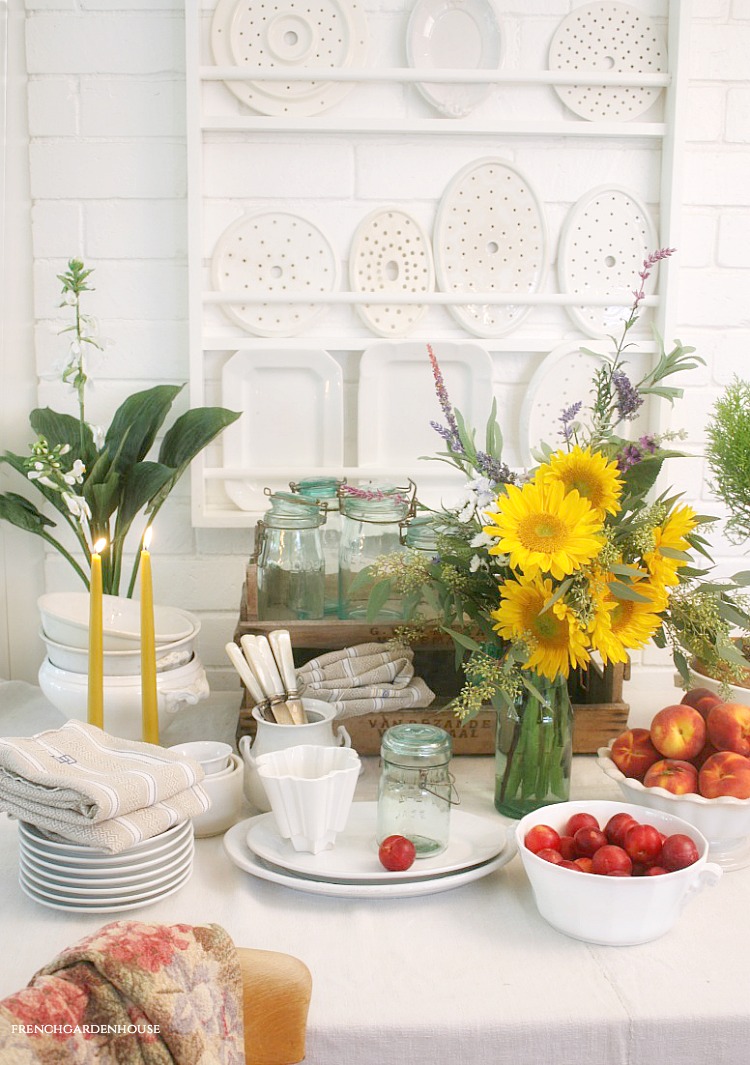 summer flowers and ironstone