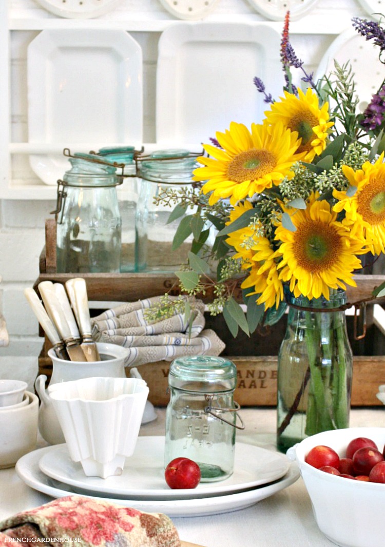 summer flowers and ironstone