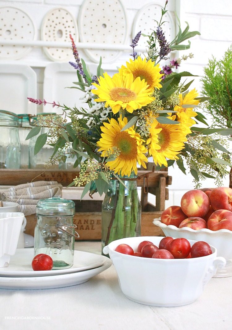 summer flowers and ironstone