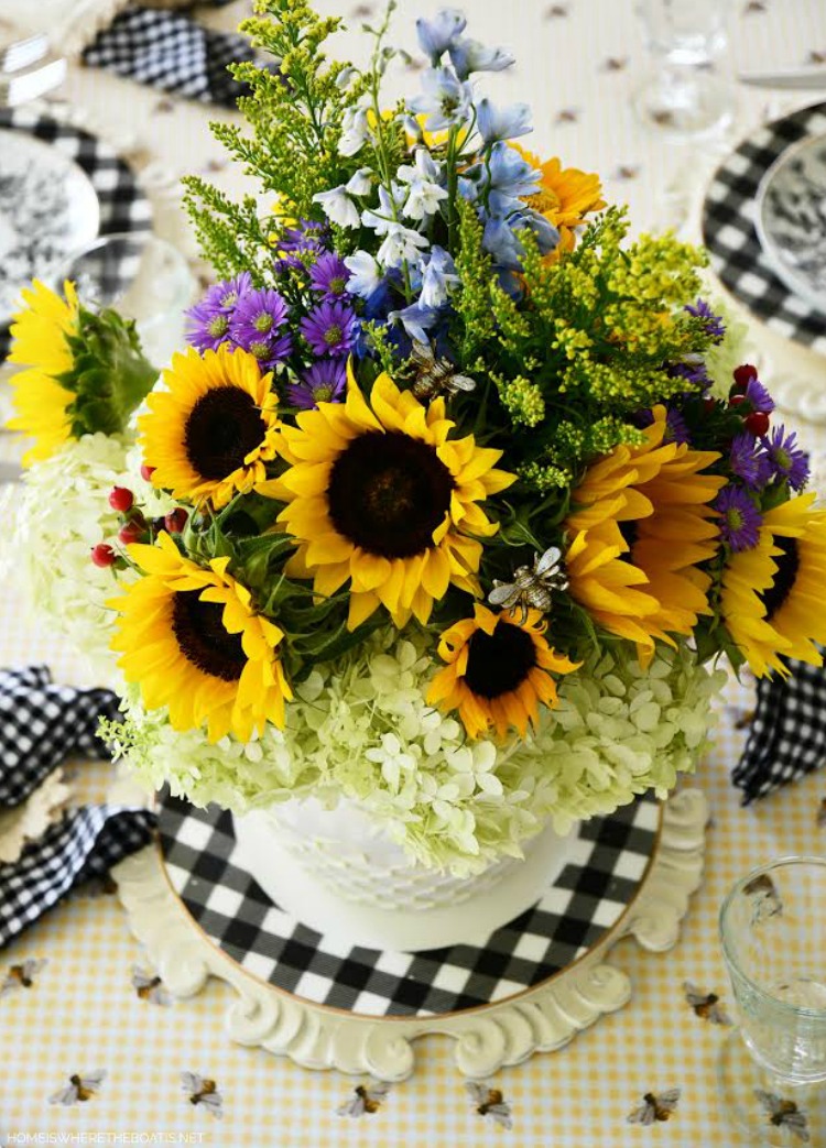 summer flowers and ironstone