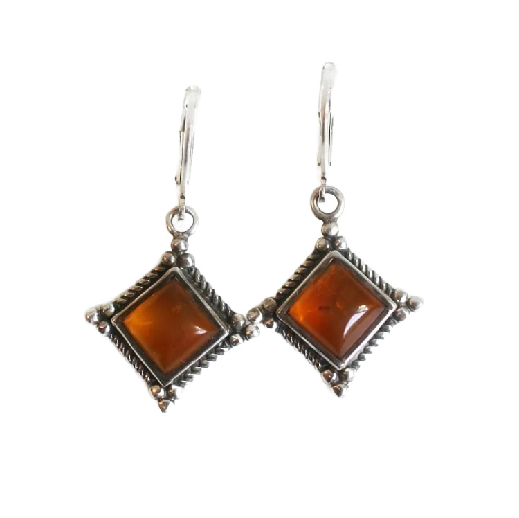 sterling and Amber earrings