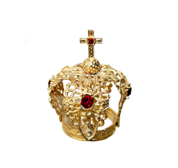 Antique French Gilt and Jeweled miniature Santos crown