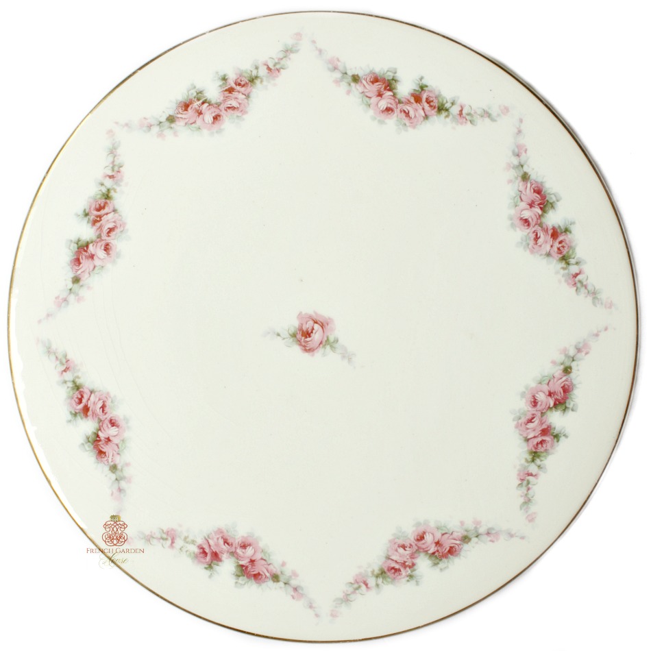 Art Deco Pink Rose garland cake presentation plate