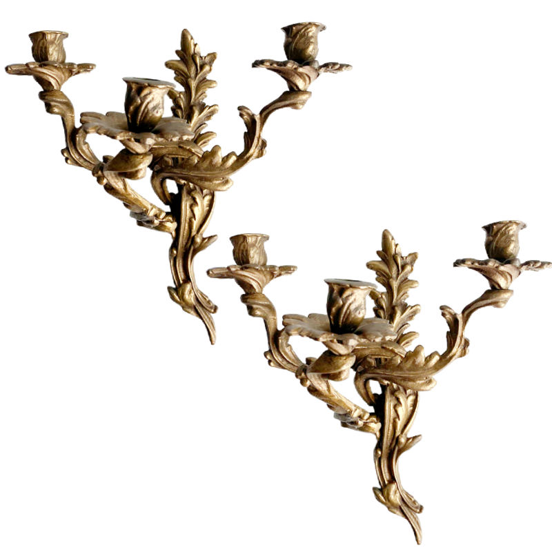 Antique gilded Rococo sconces