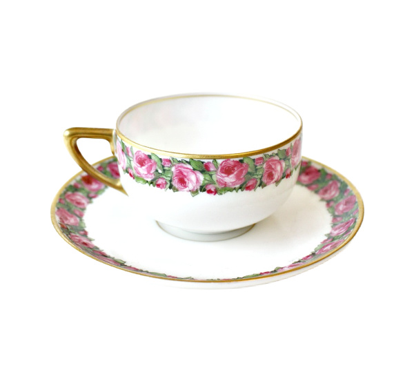 antique rosenthal cup and saucer roses