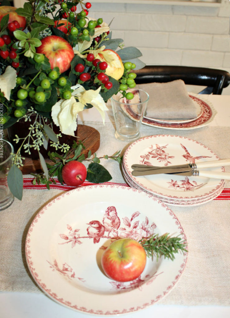 antique French transfer bowl birds