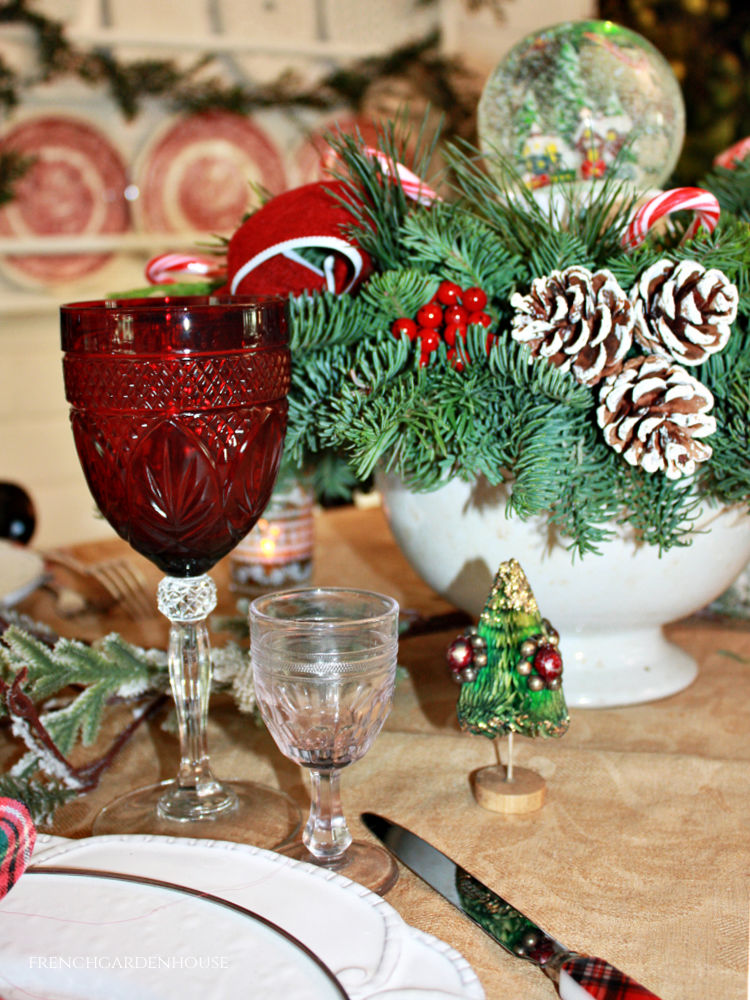 vintage red goblets for Christmas