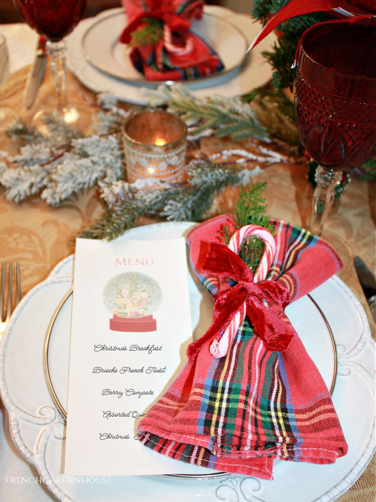 Red and plaid French Country Christmas