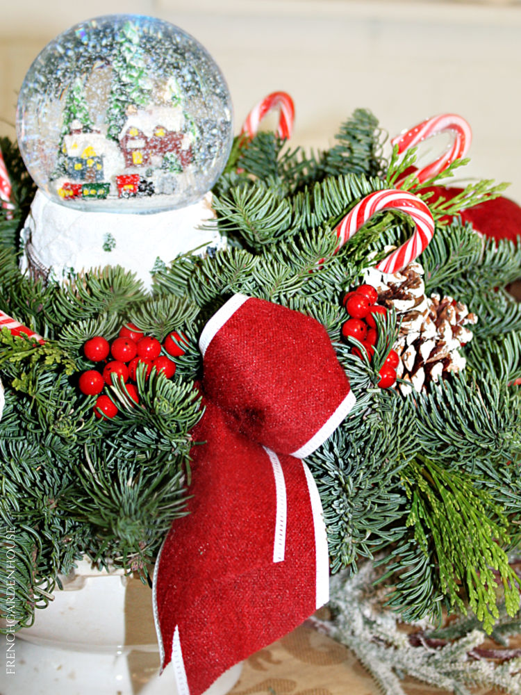 Snow globe and centerpiece Lynch Creek Farm with FrenchGardenHouse