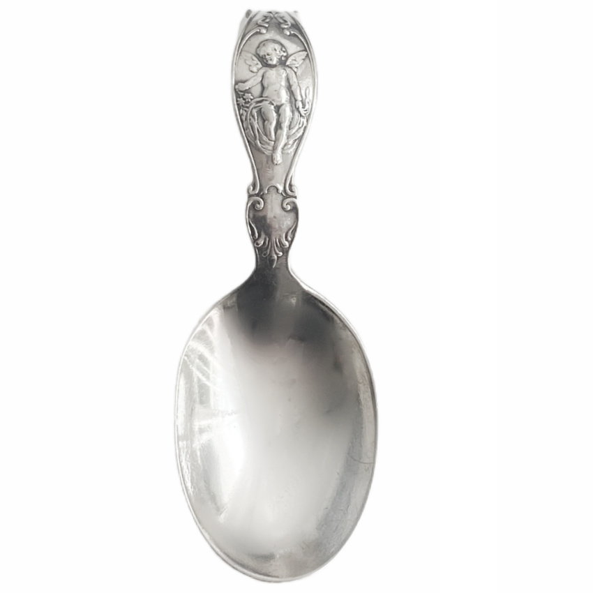 antique sterling spoon angel