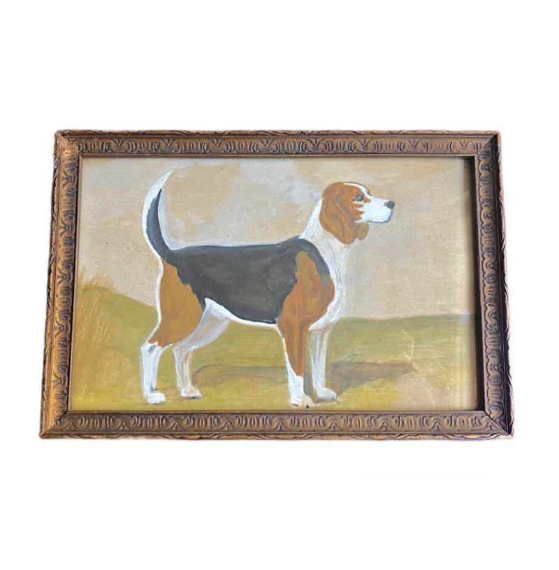 antique Beagle painting