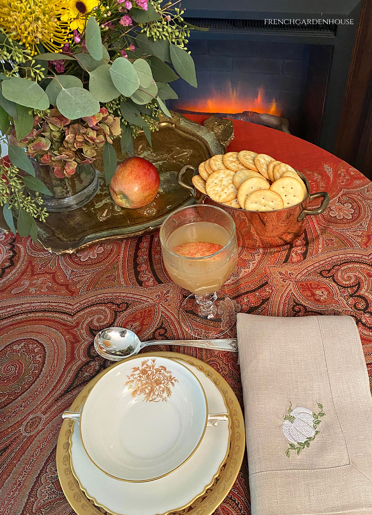 French Country table setting for autumn