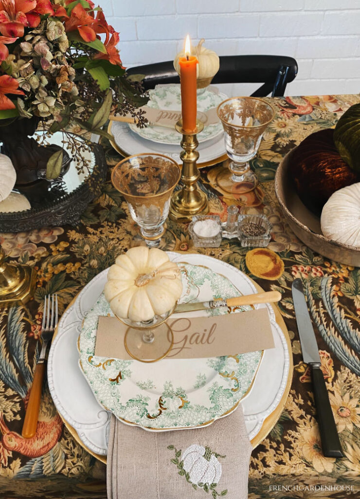 Antique French Limoges plates for Thanksgiving