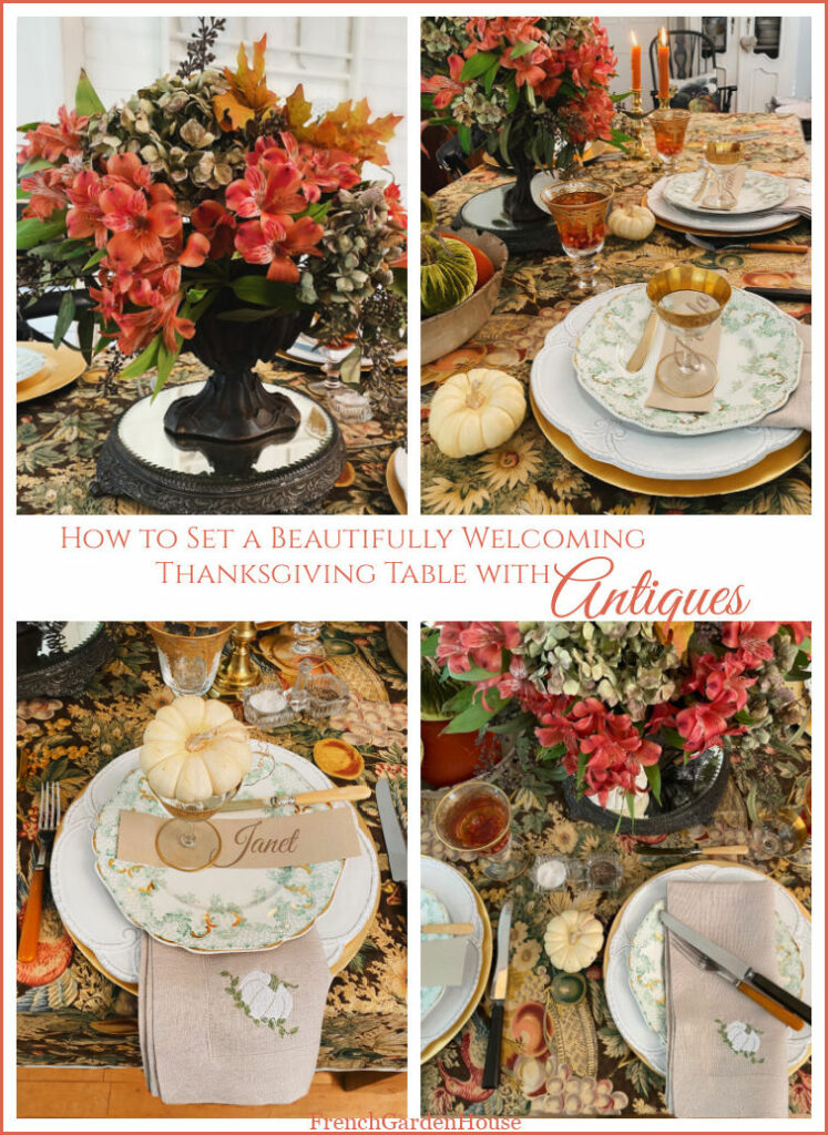 set a gorgeous Thanksgiving table with antiques