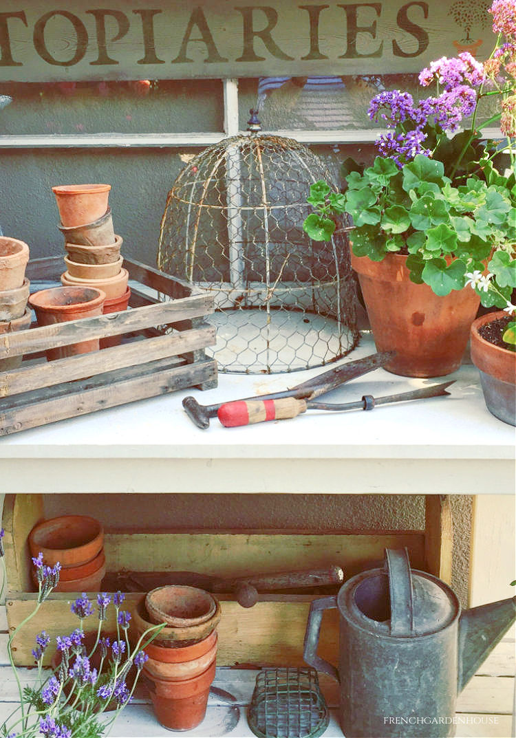 french country garden bench