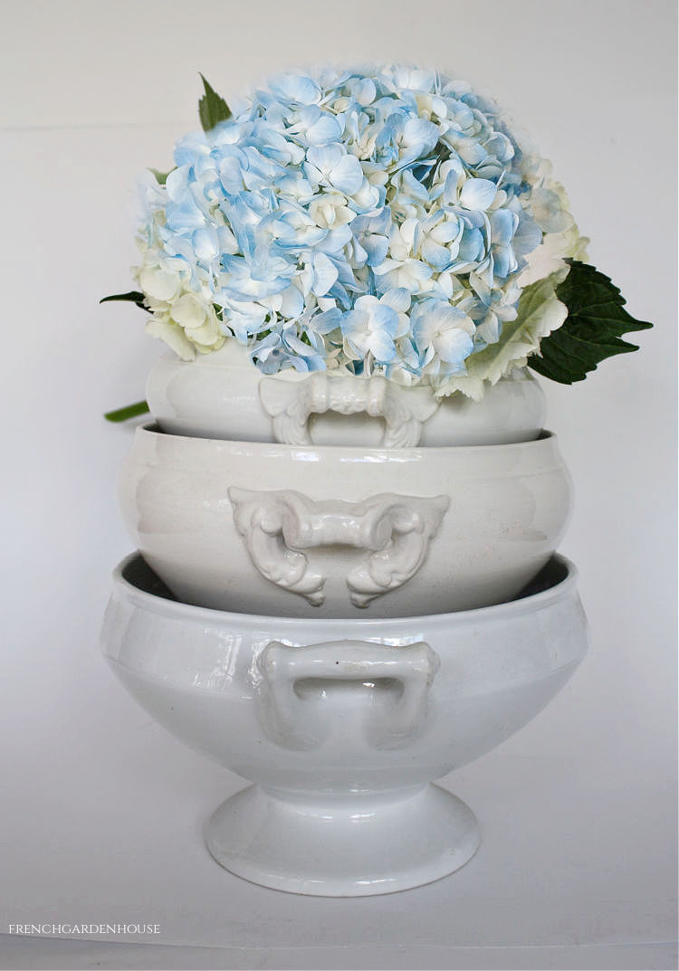 stack of antique French tureens