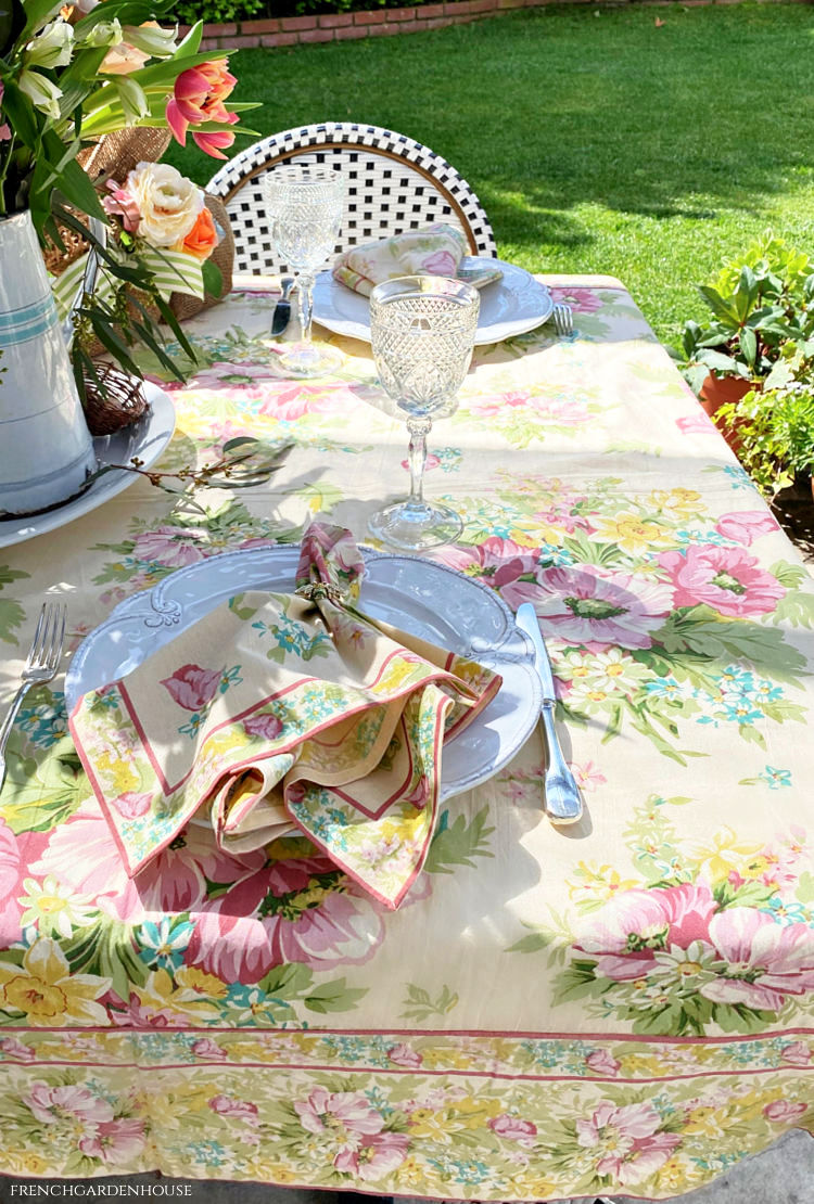 Spring table setting for the garden