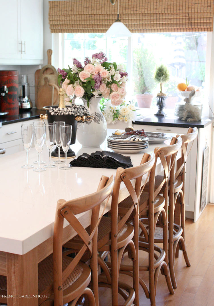 French kitchen island with stools