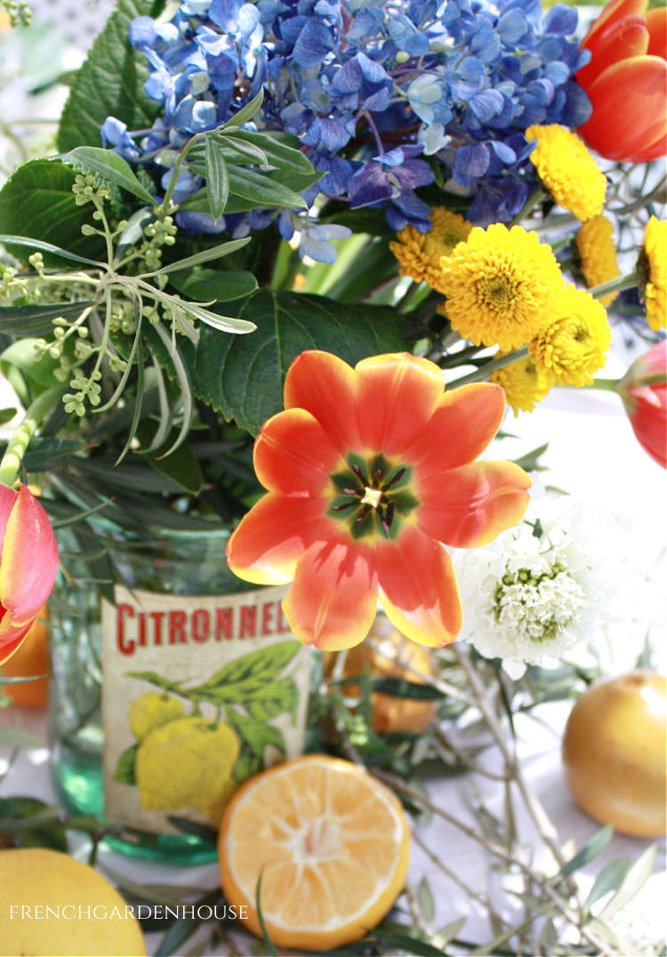 Orangerie Inspired Flower Arrangement