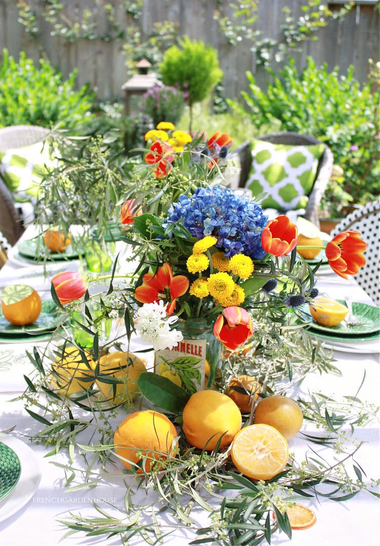 Orangerie Inspired Flower Arrangement