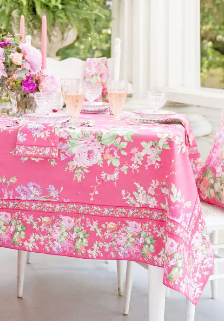 Pink floral cloth