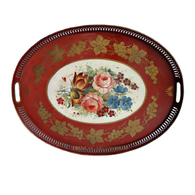 rose tole tray