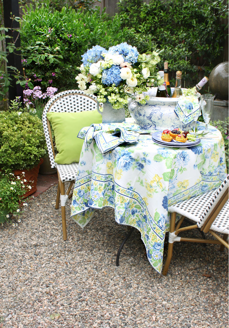 French garden table set for spring Mother's Day luncheon