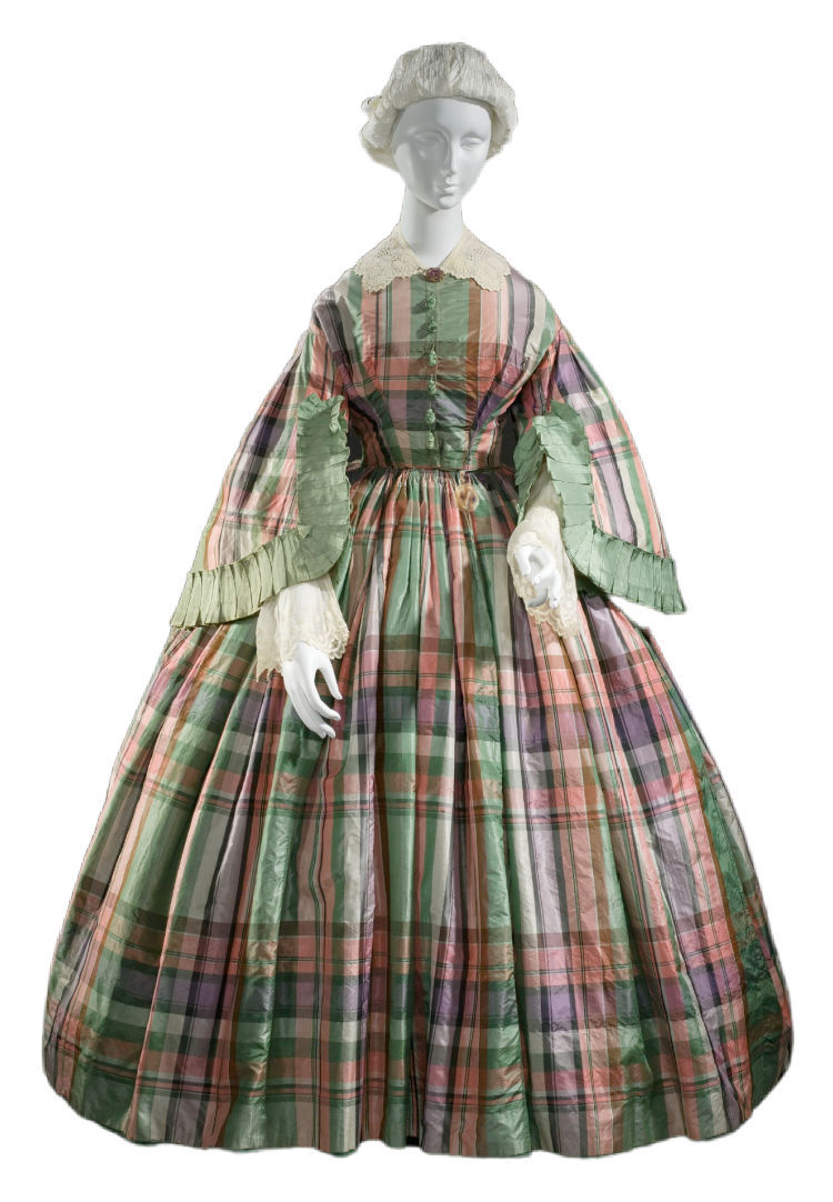 1850's plaid day dress