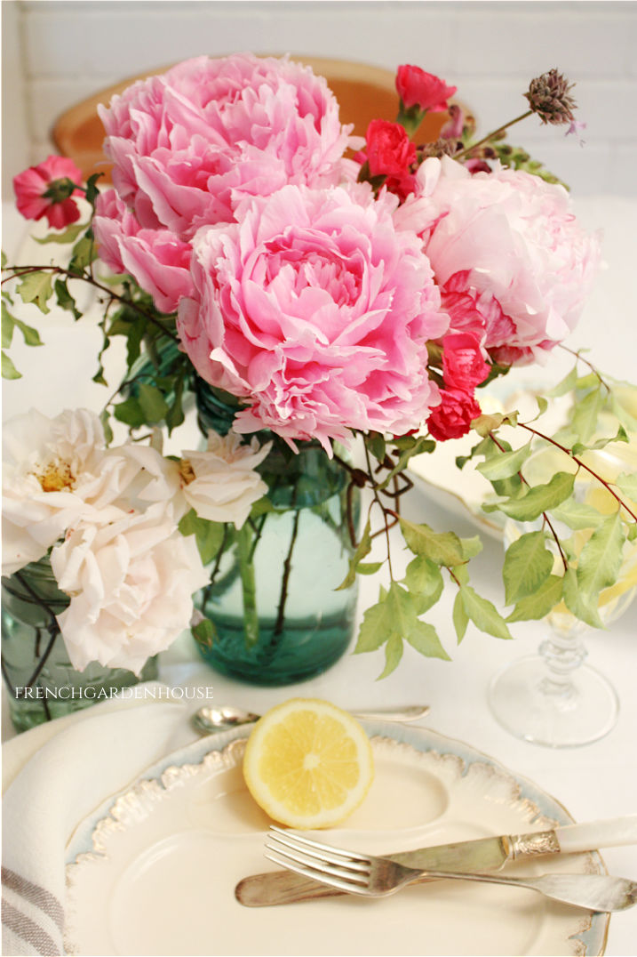 Summer Flowers in Antique French Jars