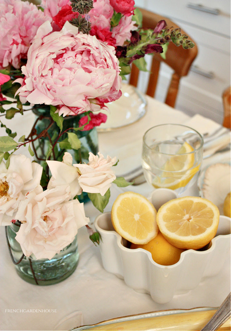 Summer Flowers in Antique French Jars