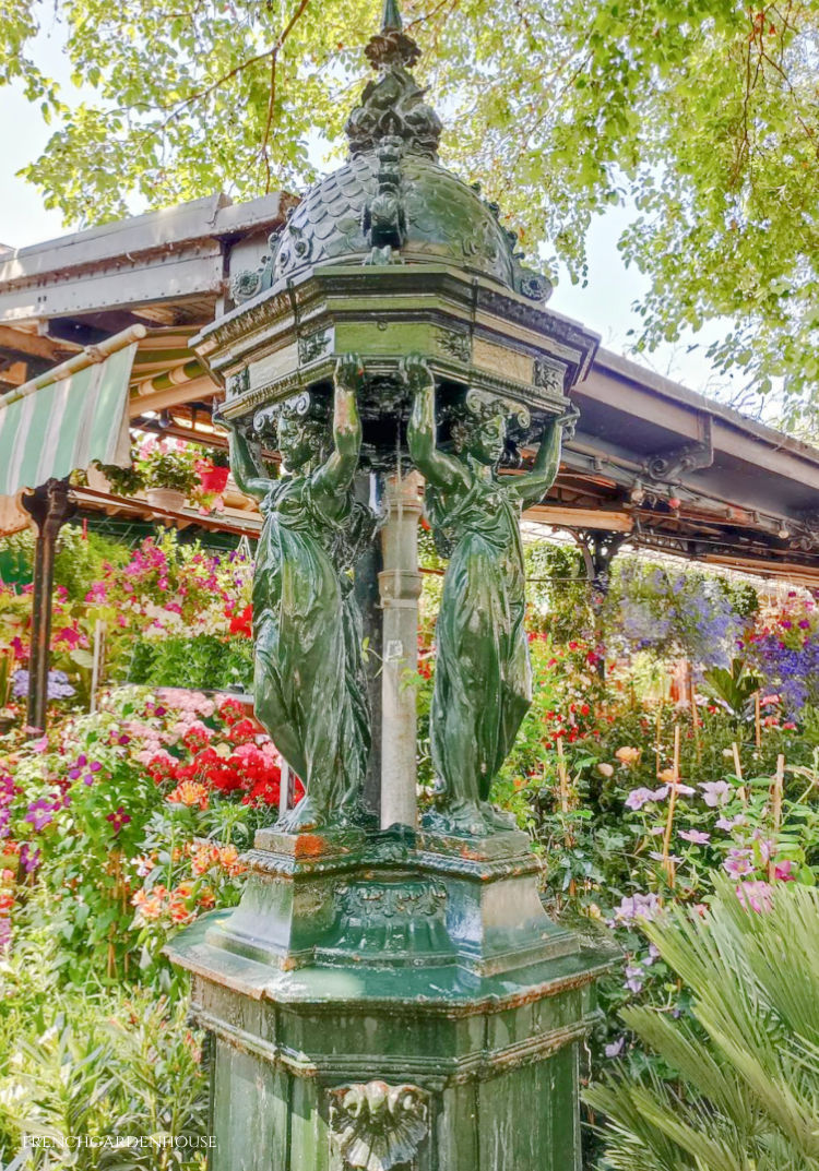 French antique fountain in Paris