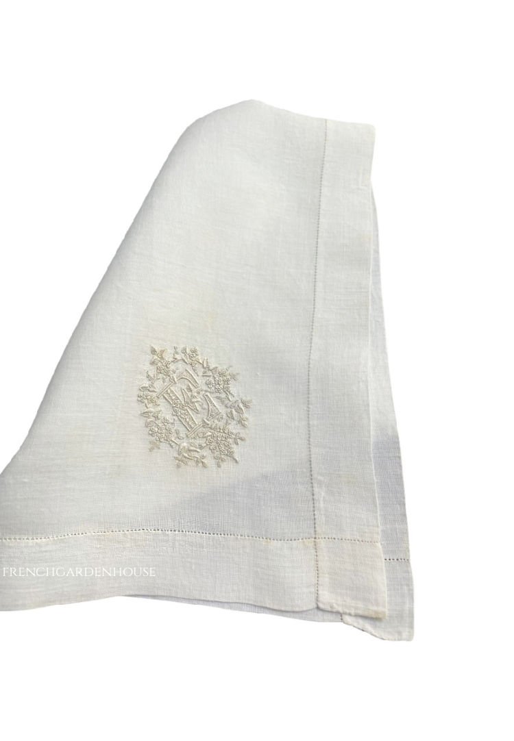 1850's parisian embroidered handkerchief