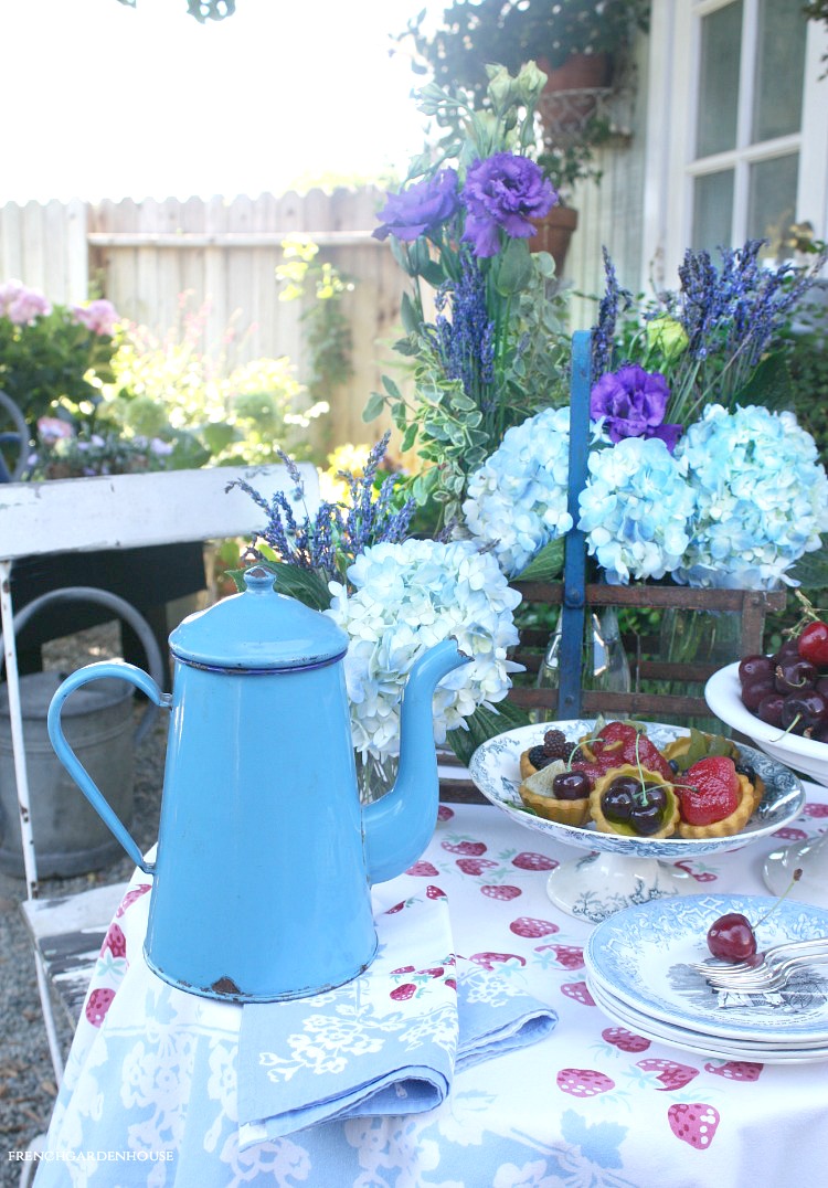 antique french enamelware blue