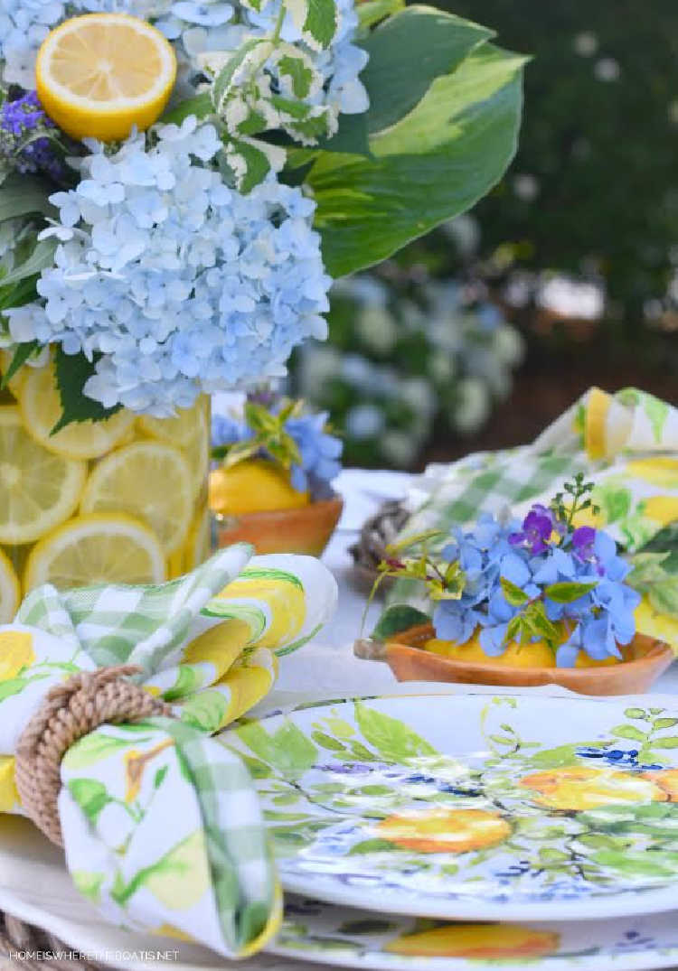 hydrangeas and lemons