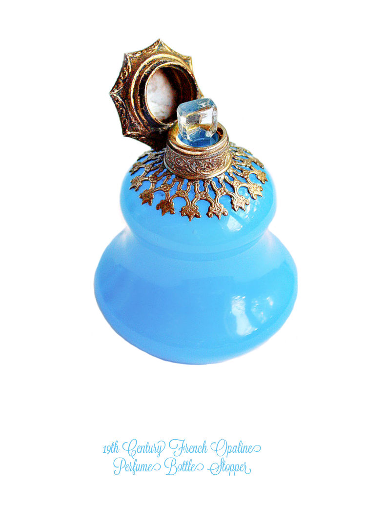 French Opaline Perfume Bottle with Stopper