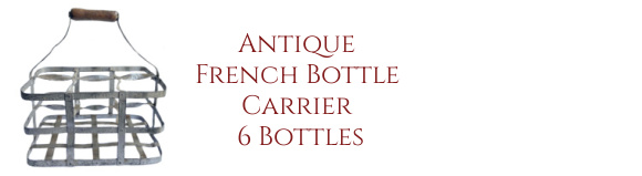 antique French bottle carrier