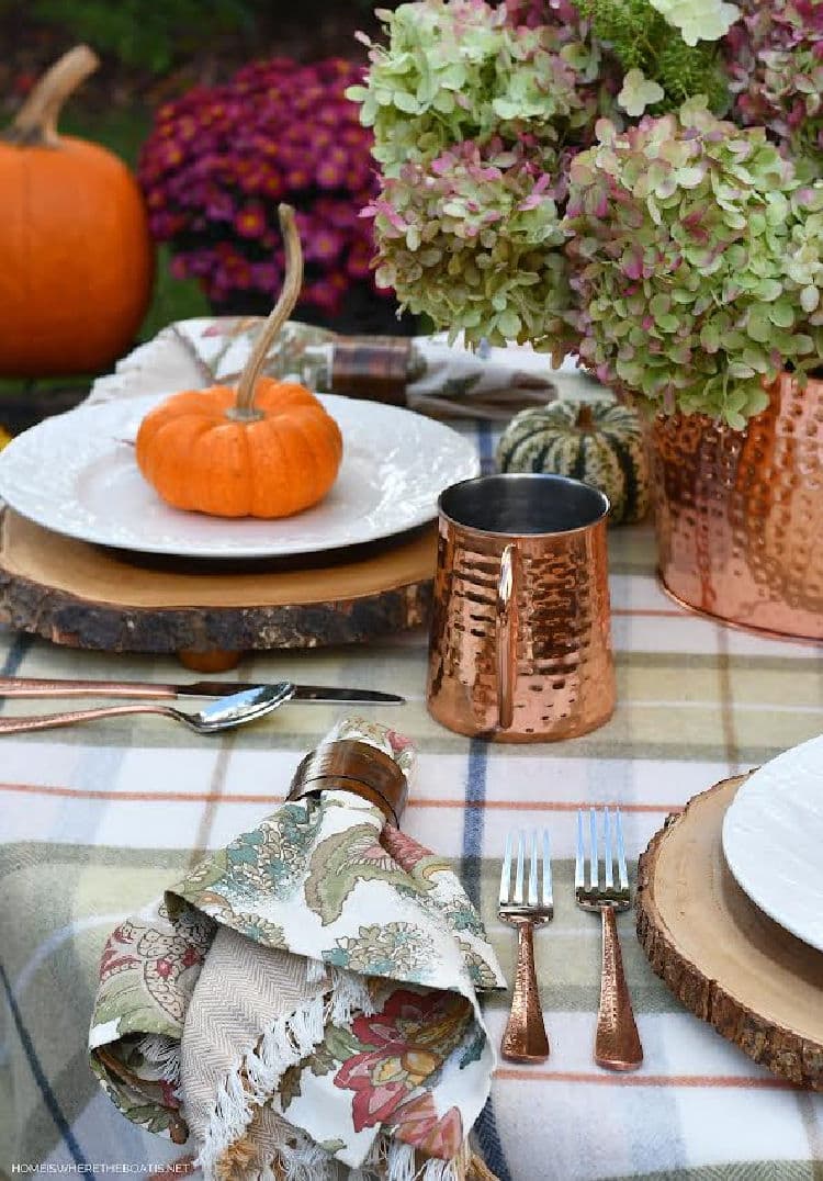 autumn copper table setting