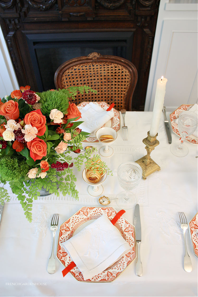 Fall dinner table in French Country style