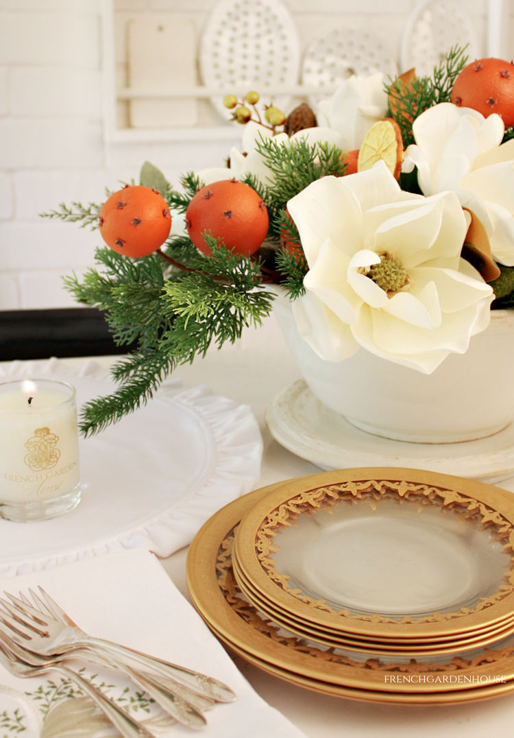 Provence Orange and Magnolia Centerpiece Tutorial