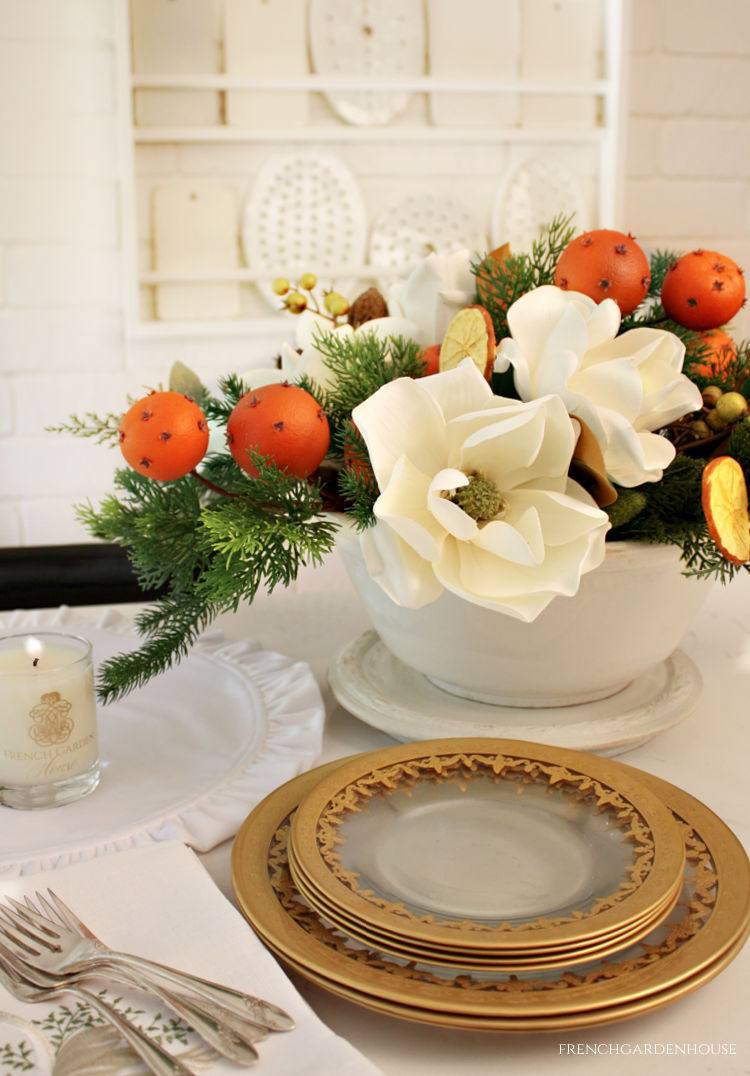 Provence Orange and Magnolia Centerpiece Tutorial