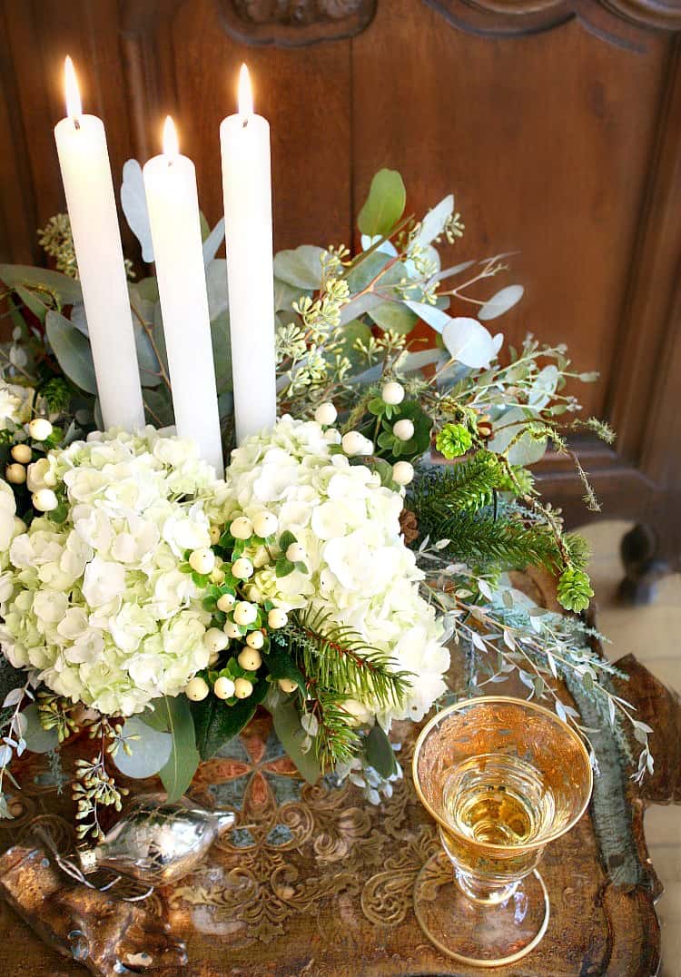 White Christmas Flowers French Country Style