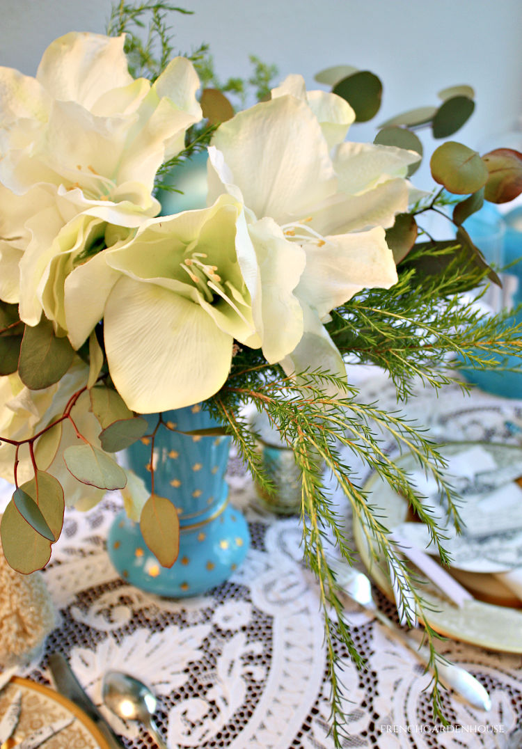 White Amaryllis centerpiece