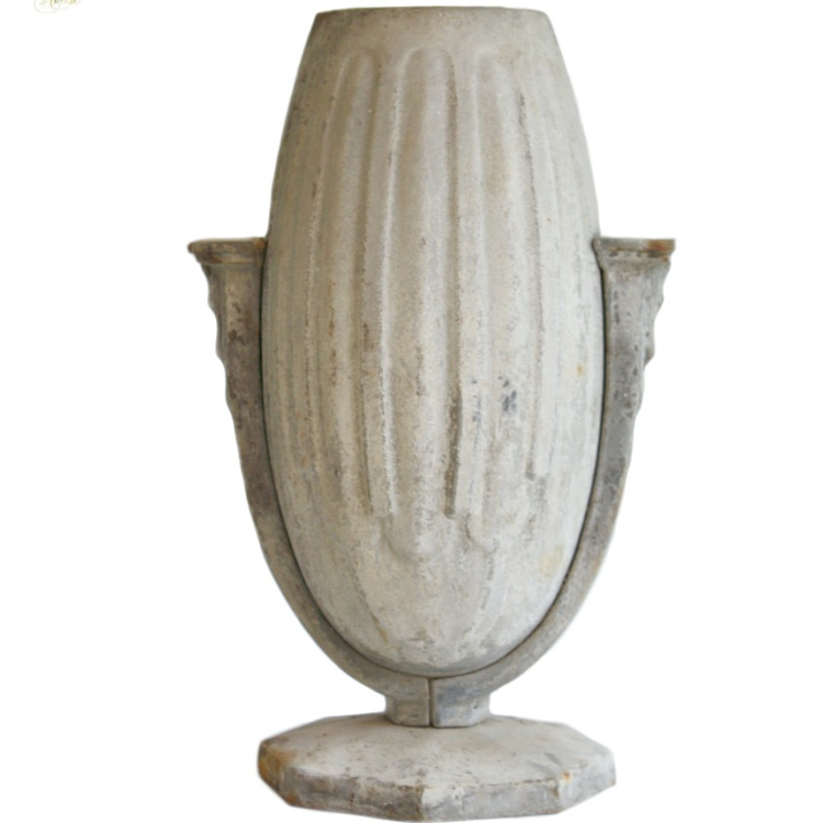 art deco cast iron vase