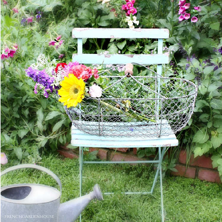 metal french harvesting basket