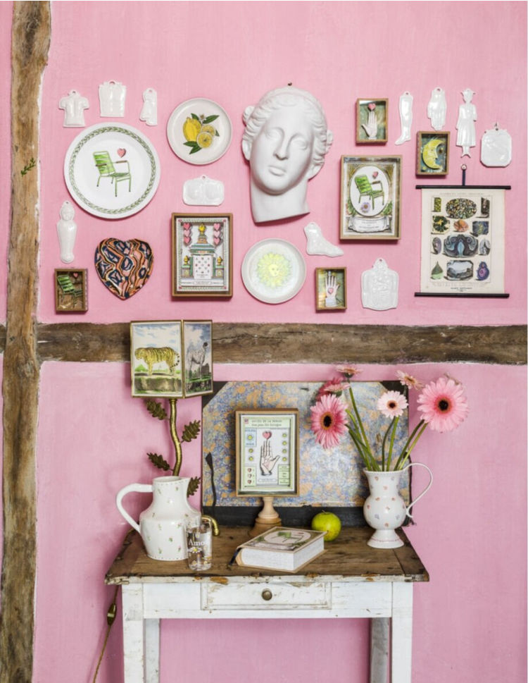 pink wall of inspiring products